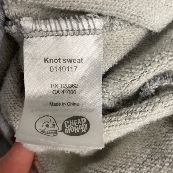 Cheap Monday Knot Twist Front Sweatshirt small - Picture 7 of 9